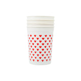 4pk Love Pattern Plastic Cups Set