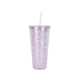 Plastic Cold CUP Tumbler With Lid Straw Double Wall Water Bottles