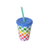 Customized Pattern Plastic Cups With Straw