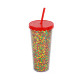 22 OZ Glitter Tumbler with Lid and Straw