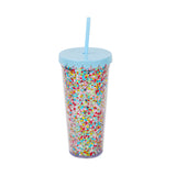 22 OZ Glitter Tumbler with Lid and Straw