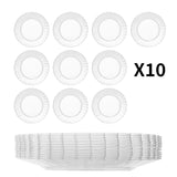 10pc 9 Inch Plastic Transparent Lace Plate