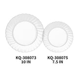 10pc 9 Inch Plastic Transparent Lace Plate