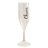 4pc Plastic Glitter Champagne Cups