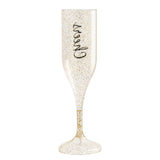 4pc Plastic Glitter Champagne Cups