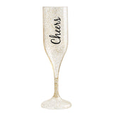 4pc Plastic Glitter Champagne Cups