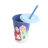 Santa Claus Plastic Cup with Lid and Straw