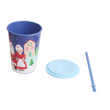 Santa Claus Plastic Cup with Lid and Straw