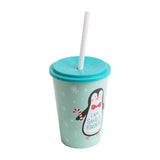 Christmas Penguin Plastic Cup with Lid and Straw