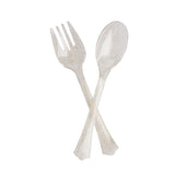 2pc Plastic Fork Spoon Cutlery For Party And Home Use