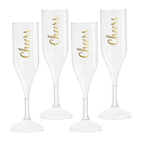 4 Pack Bronzing Plastic Champagne Flutes Cups