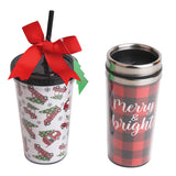 Plastic Coffee Cups Tumbler With Lid And Straw Gift Sets