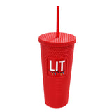 Christmas Theme 22oz Studded Tumbler With Lid And Straw