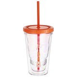 Halloween Double Wall Plastic Plated Skull Tumbler With Lid And Straw