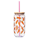 20oz Customized Pattern Plastic Tumbler With Lids And Straws(Radishes)