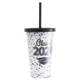 2024 Graduation Season Gift Plastic Straw Tumbler Cup With Lid