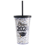 2024 Graduation Season Gift Plastic Straw Tumbler Cup With Lid